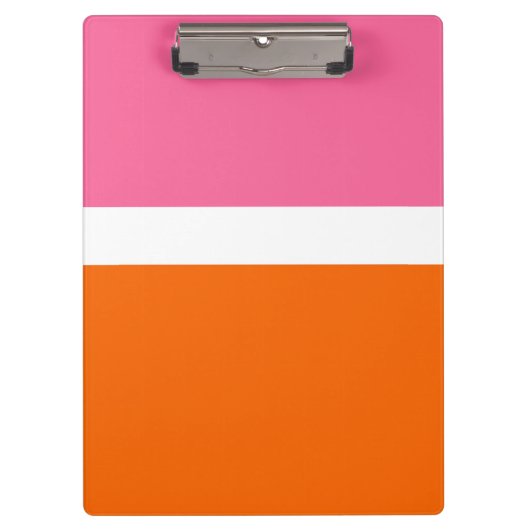 Schlichte Farbblockgestaltung in rosa, orange Klemmbrett (Vorderseite)