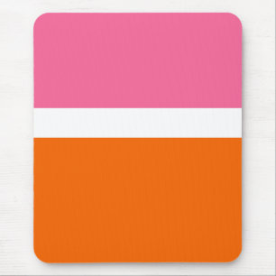 Schlichte Farbblockgestaltung in rosa, orange Mousepad