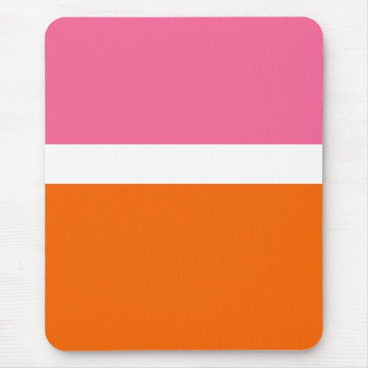 Schlichte Farbblockgestaltung in rosa, orange Mousepad (Vorne)