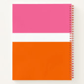 Schlichte Farbblockgestaltung in rosa, orange Notizblock (Rückseite)