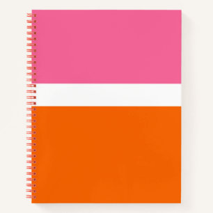 Schlichte Farbblockgestaltung in rosa, orange Notizblock
