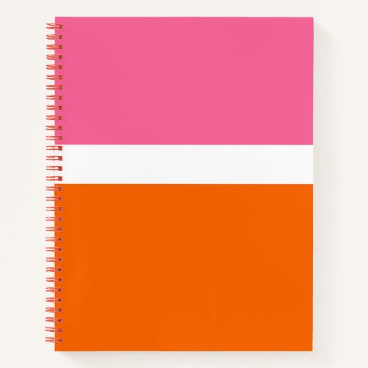 Schlichte Farbblockgestaltung in rosa, orange Notizblock (Vorderseite)