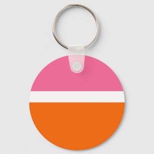 Schlichte Farbblockgestaltung in rosa, orange Schlüsselanhänger