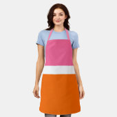 Schlichte Farbblockgestaltung in rosa, orange Schürze (Getragen)