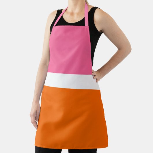 Schlichte Farbblockgestaltung in rosa, orange Schürze