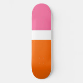 Schlichte Farbblockgestaltung in rosa, orange Skateboard (Vorderseite)