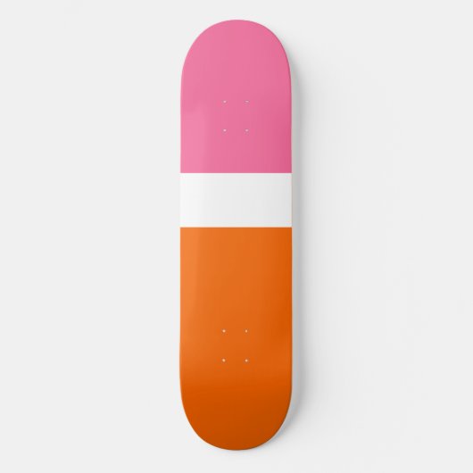 Schlichte Farbblockgestaltung in rosa, orange Skateboard (Vorderseite)