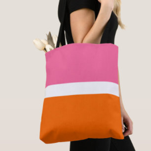 Schlichte Farbblockgestaltung in rosa, orange Tasche