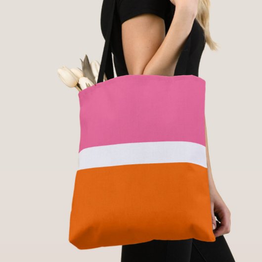Schlichte Farbblockgestaltung in rosa, orange Tasche