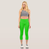 Schlichte Farbe in kalkgrün Capri Leggings (Vorderseite)