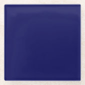 Schlichte Farbe Mitternachtsblau Glasuntersetzer (Vorderseite)