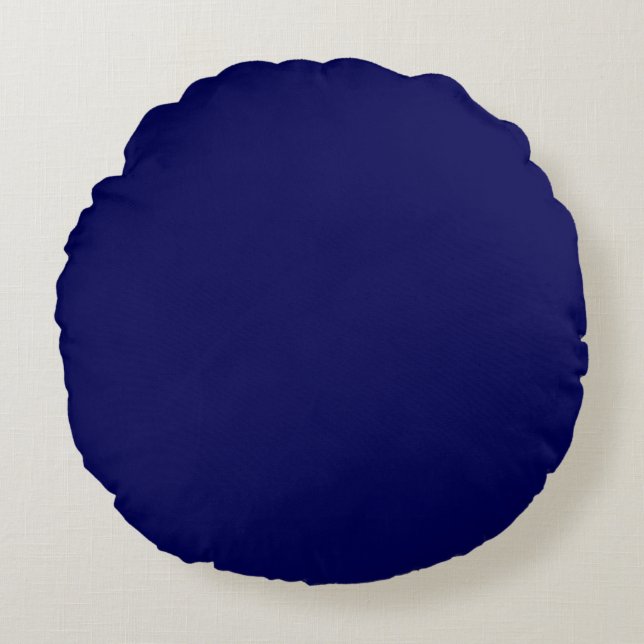Schlichte Farbe Mitternachtsblau Rundes Kissen (Vorderseite)