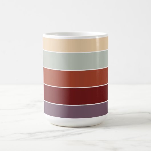 Schlichte Farbstreifen warme Herbstfarben Kaffeetasse (Mittel)