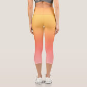 Schlichte Farbtöne - Gelb bis dunkelrosa Ober Capri Leggings (Rückseite)