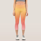 Schlichte Farbtöne - Gelb bis dunkelrosa Ober Capri Leggings (Vorderseite)