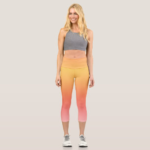Schlichte Farbtöne - Gelb bis dunkelrosa Ober Capri Leggings