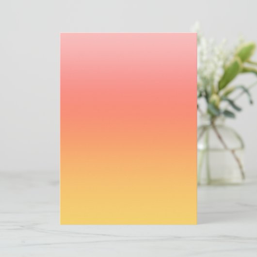 Schlichte Farbtöne - Gelb bis dunkelrosa Ober Einladung (Stehend Vorderseite)