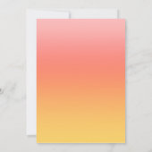 Schlichte Farbtöne - Gelb bis dunkelrosa Ober Einladung (Rückseite)