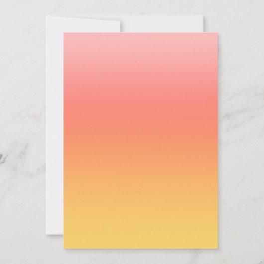 Schlichte Farbtöne - Gelb bis dunkelrosa Ober Einladung (Rückseite)