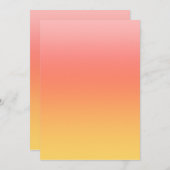 Schlichte Farbtöne - Gelb bis dunkelrosa Ober Einladung (Vorne/Hinten)