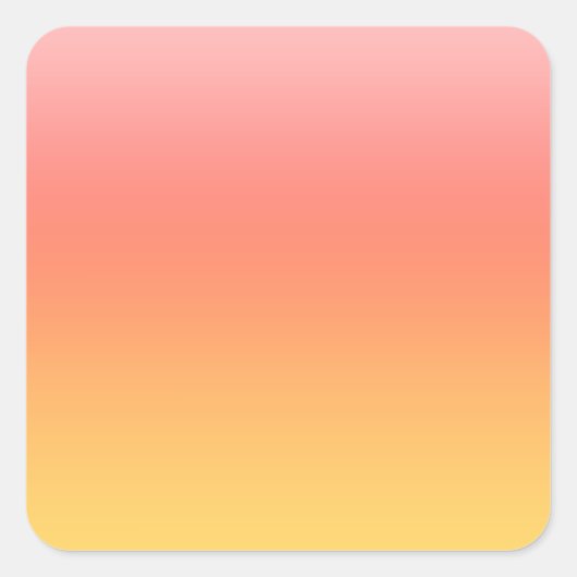 Schlichte Farbtöne - Gelb bis dunkelrosa Ober Quadratischer Aufkleber (Vorderseite)