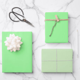 Schlichte Farbtöne Tea Green Shades 3 Tones Geschenkpapier Set