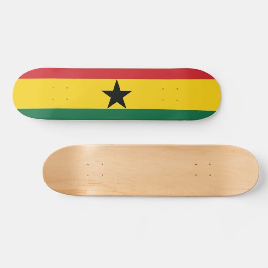 Schlichte Flagge Ghanas Skateboard (Horizontal)