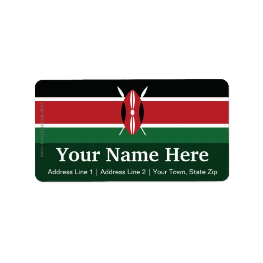 Schlichte Flagge Kenias Adressaufkleber (Vorne)