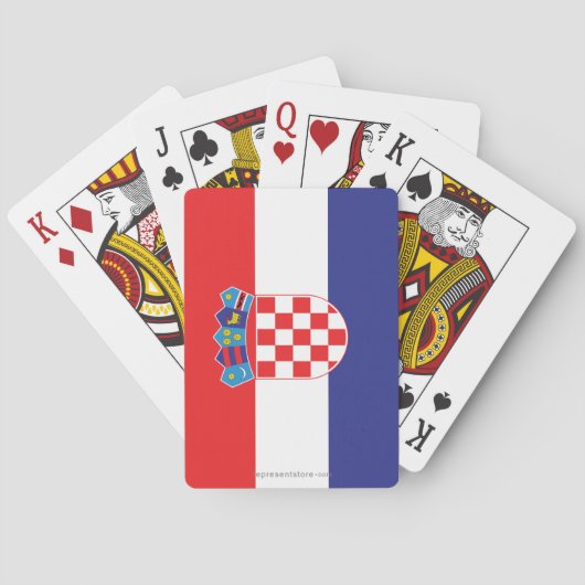 Schlichte Flagge Kroatiens Spielkarten (Rückseite)