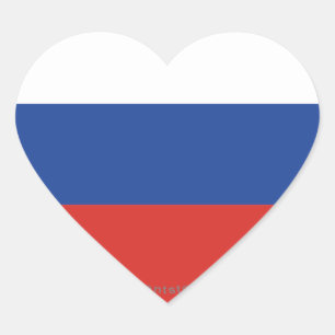 Schlichte Flagge Russlands Herz-Aufkleber