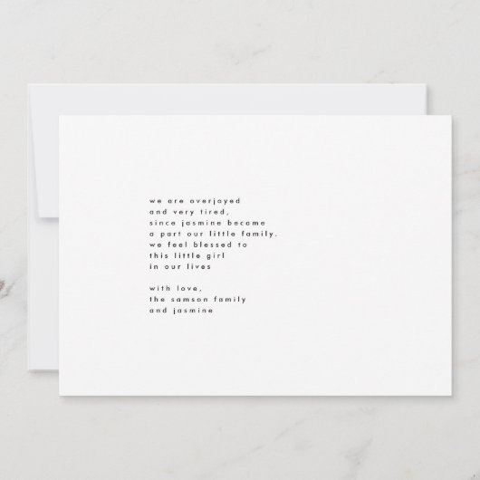 schlichte Foto-Geburt (Rückseite)