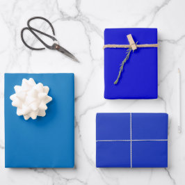 Schlichte französische Mittelpersische Blautöne 3  Geschenkpapier Set
