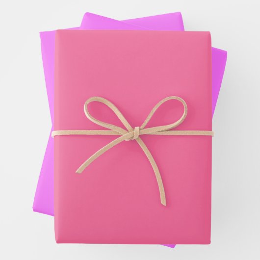 Schlichte französische Ultra Fuchsia Pink-Farbtöne Geschenkpapier Set (Beispiel)