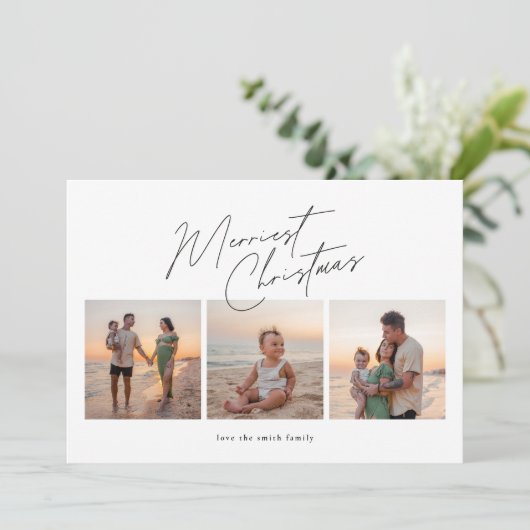 schlichte frohe Weihnachten | 6 Foto Collage glück (Stehend Vorderseite)