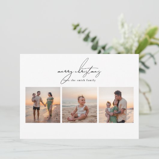schlichte frohe Weihnachten | 6 Foto Collage glück (Stehend Vorderseite)