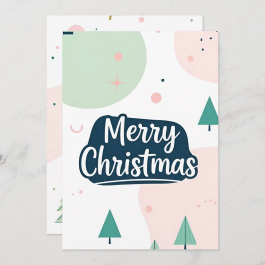 schlichte frohe Weihnachten Einladung (Vorne/Hinten)