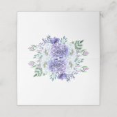 Schlichte Front lila und White Peonys Platzkarte (Außenseite Aufgefaltet)