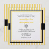 Schlichte gelbe Streifen Hochzeitsempfang Einladung (Vorne/Hinten)