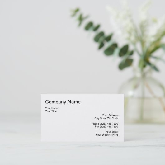 Schlichte Geschäfts-Karten-Schablone Visitenkarte (Stehend Vorderseite)