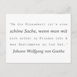 Schlichte Goethe Zitat Einsamkeit Postkarte