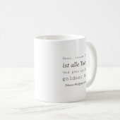 Schlichte Goethe Zitat Grau ist alle Theorie  Kaffeetasse (VorderseiteRechts)