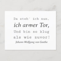 Schlichte Goethe Zitat So klug als wie zuvor