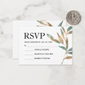 Schlichte, goldgrüne Riffe mit botanischer uAwg Mitteilungskarte (Vorderseite/Rückseite Beispiel)