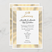 Schlichte Goldhochzeit Einladung (Vorne/Hinten)