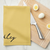 Schlichte Goldschrift personalisiert Geschirrtuch (Viertel Falte)