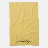 Schlichte Goldschrift personalisiert Geschirrtuch (Vertikal)