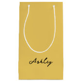 Schlichte Goldschrift personalisiert Kleine Geschenktüte (Vorderseite)