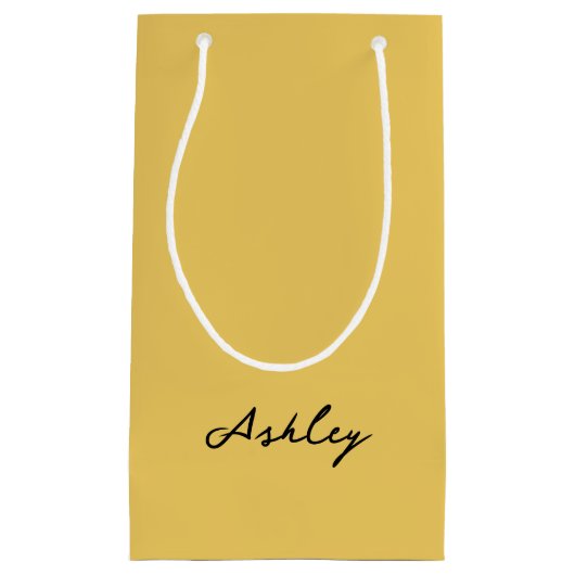 Schlichte Goldschrift personalisiert Kleine Geschenktüte (Vorderseite)