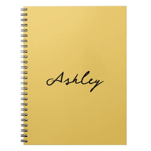Schlichte Goldschrift personalisiert Notizblock (Vorderseite)