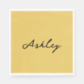 Schlichte Goldschrift personalisiert Serviette (Vorderseite)